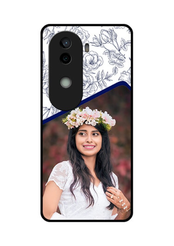 Vivo V40e 5G Custom Glass Phone CaseClassy Floral Design