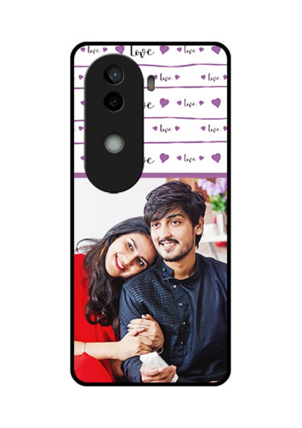 Vivo V40e 5G Custom Glass Phone CaseCouples Heart Design