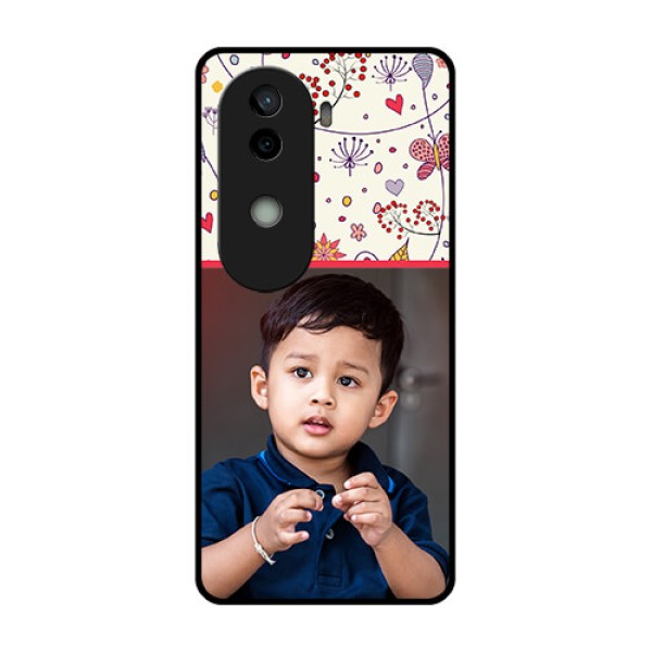 Vivo V40e 5G Custom Glass Phone CasePremium Floral Design