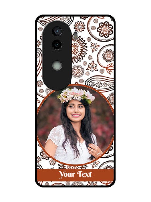 Custom Vivo V40e 5G Custom Glass Phone CaseAbstract Flower Design