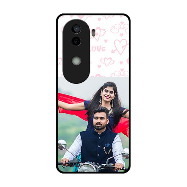 Vivo V40e 5G Custom Glass Phone CasePink Flying Heart Design