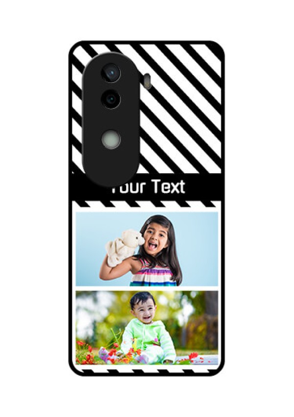 Vivo V40e 5G Custom Glass Phone CaseBlack And White Stripes Design