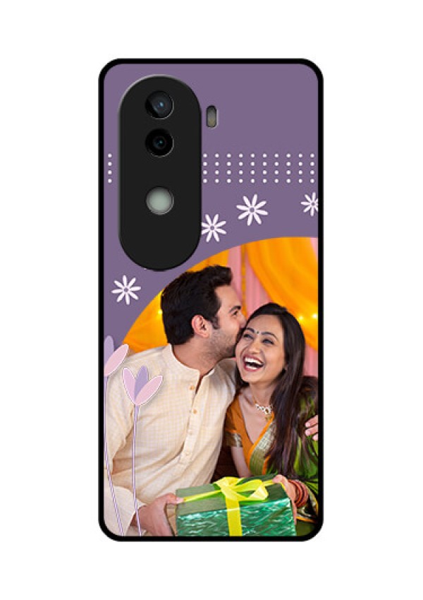 Vivo V40e 5G Custom Glass Phone CaseLavender Flowers Design