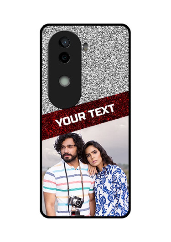 Vivo V40e 5G Custom Glass Phone CaseImage Holder With Glitter Strip Design