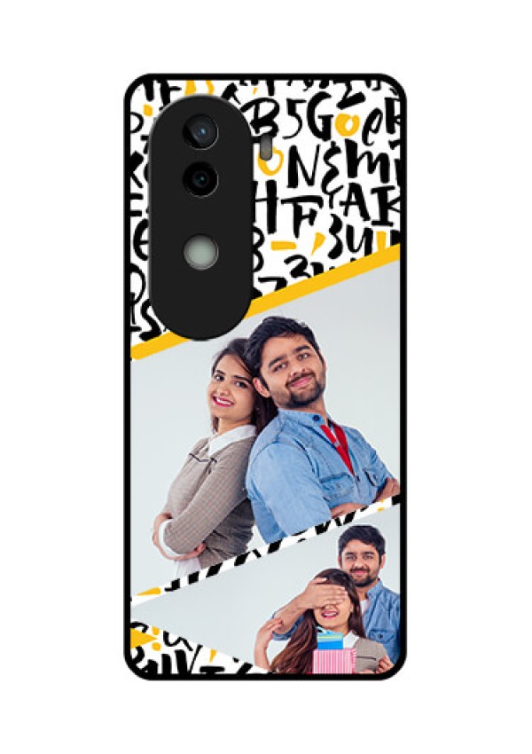 Vivo V40e 5G Custom Glass Phone CaseLetters Pattern Design