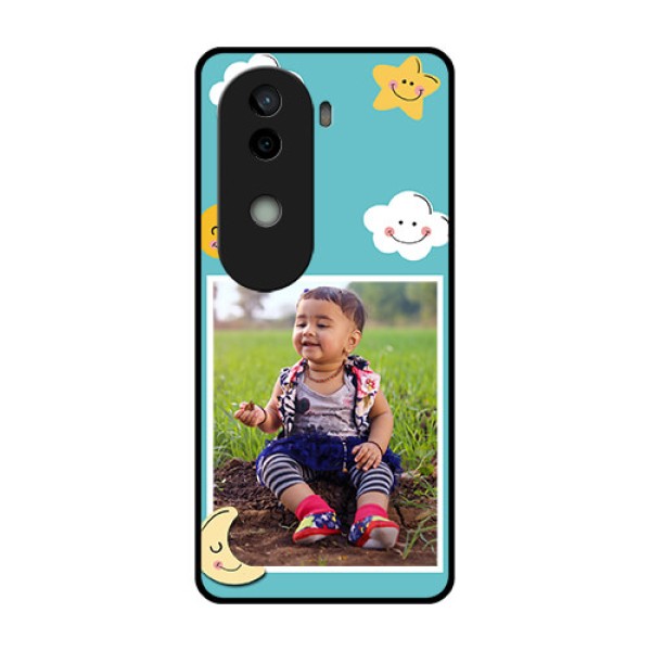 Vivo V40e 5G Custom Glass Phone CaseSmiley Kids Stars Design