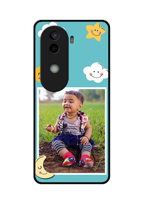 Vivo V40e 5G Custom Glass Phone CaseSmiley Kids Stars Design