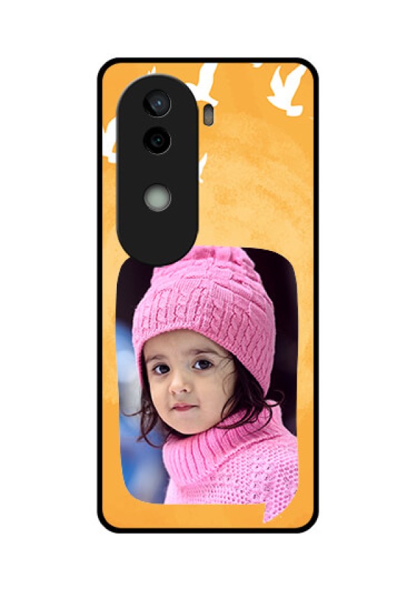Vivo V40e 5G Custom Glass Phone CaseWater Color Design With Bird Icons
