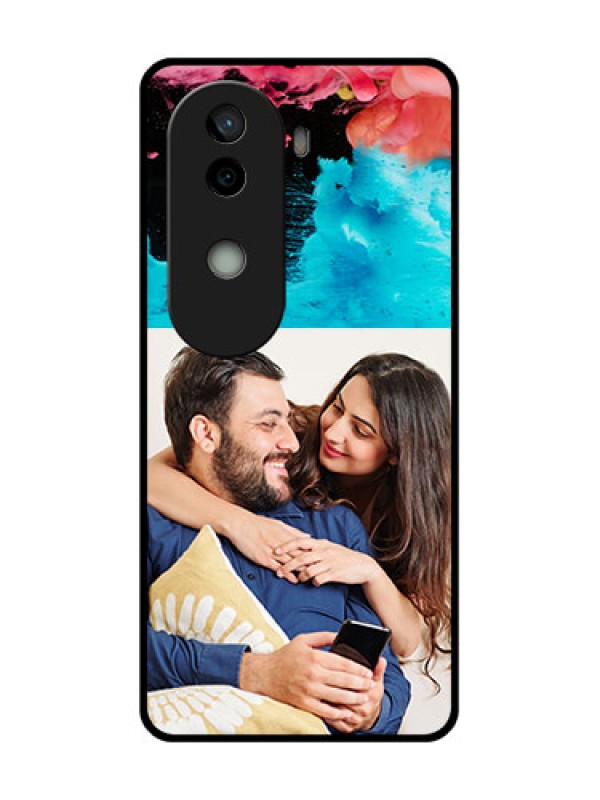 Custom Vivo V40e 5G Custom Glass Phone CaseQuote With Acrylic Painting Design