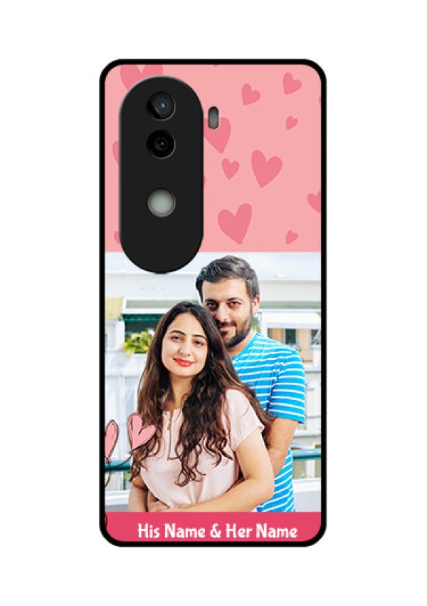 Vivo V40e 5G Custom Glass Phone CaseLove Design Peach Color
