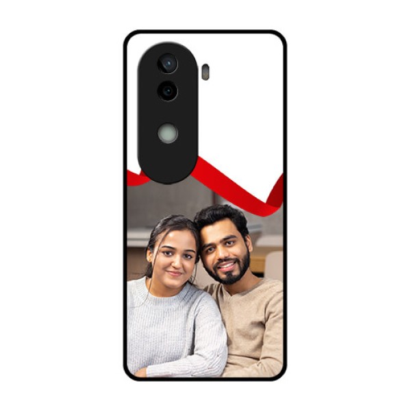 Vivo V40e 5G Custom Glass Phone CaseRed Ribbon Frame Design