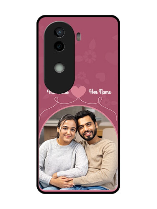 Custom Vivo V40e 5G Custom Glass Phone CaseLove Floral Design