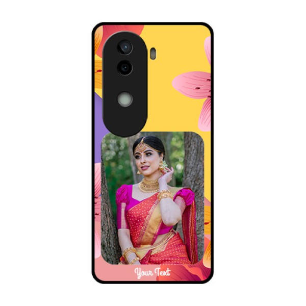 Vivo V40e 5G Custom Glass Phone Case3 Image With Vintage Floral Design Vivo V40e 5G Custom Glass Phone Case3 Image With Vintage Floral Design