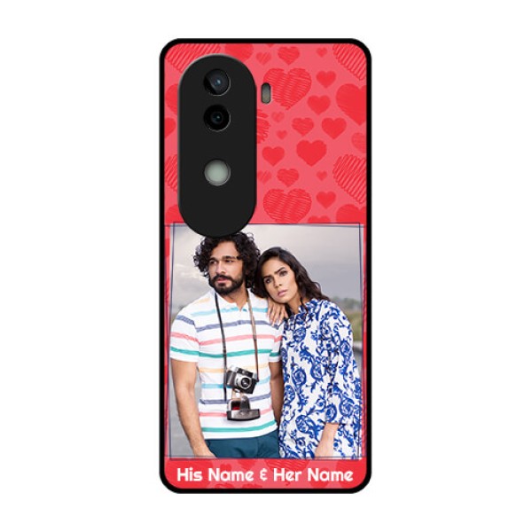 Vivo V40e 5G Custom Glass Phone CaseWith Red Heart Symbols Design Vivo V40e 5G Custom Glass Phone CaseWith Red Heart Symbols Design