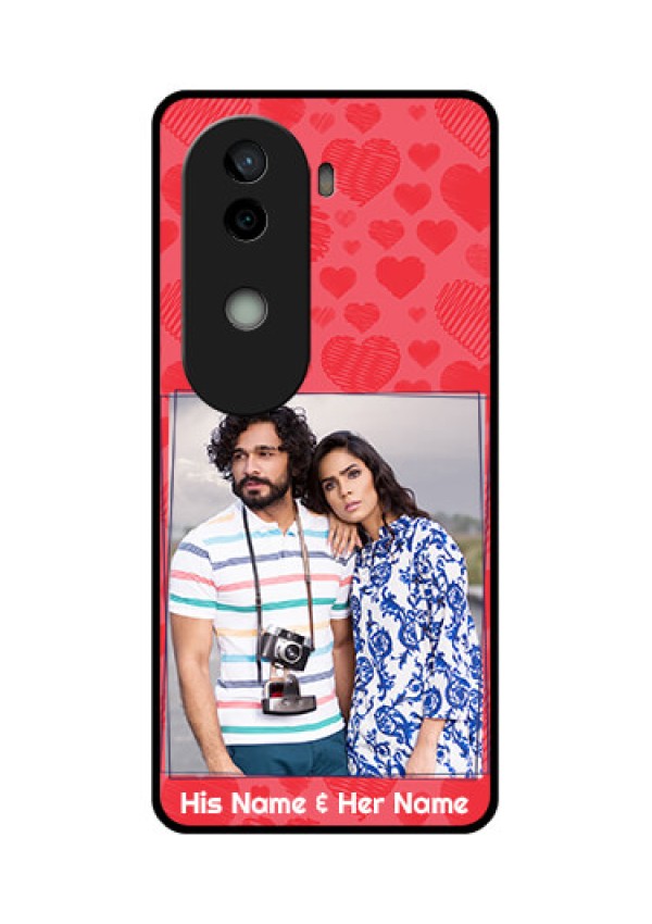 Vivo V40e 5G Custom Glass Phone CaseWith Red Heart Symbols Design