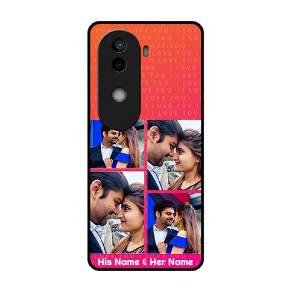 Vivo V40e 5G Custom Glass Phone CaseI Love You Pink Design