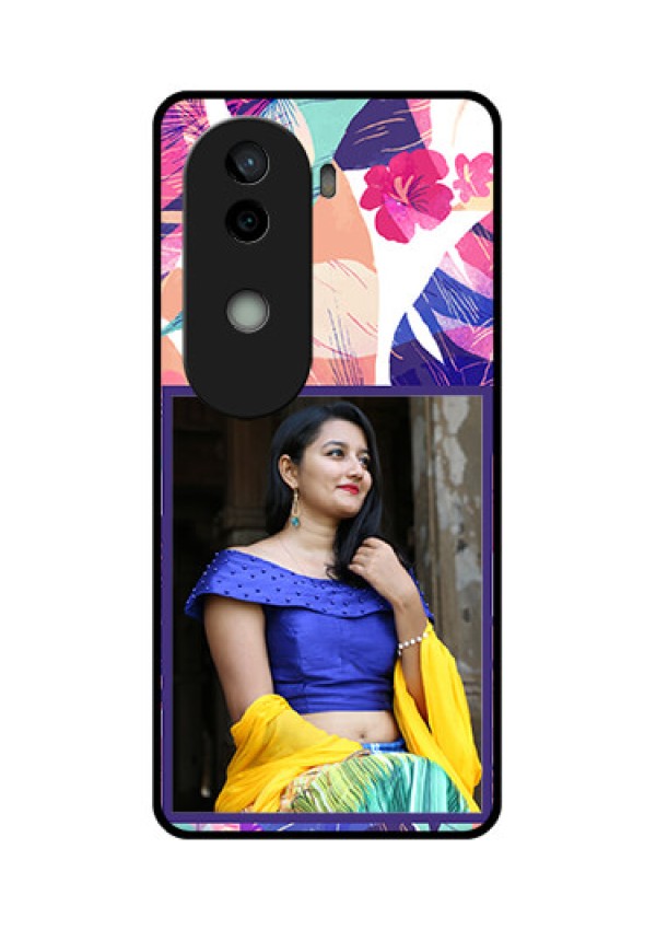 Vivo V40e 5G Custom Glass Phone CaseAbstract Floral Design
