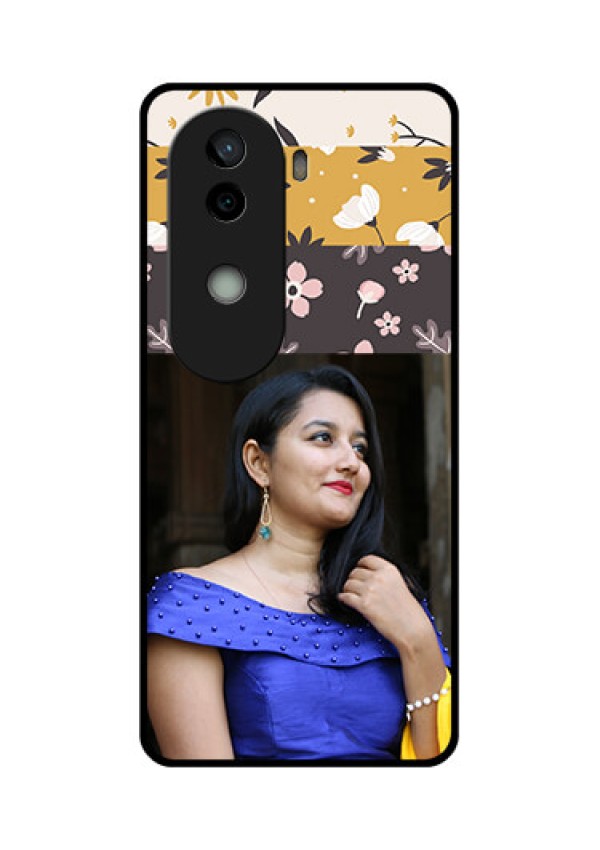 Vivo V40e 5G Custom Glass Phone CaseStylish Floral Design