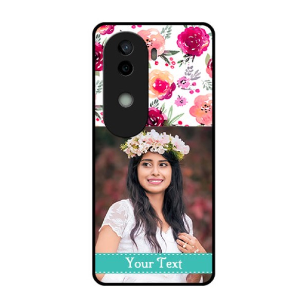 Vivo V40e 5G Custom Glass Phone CaseWater Colors Floral Design