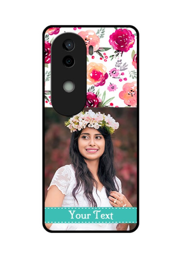Vivo V40e 5G Custom Glass Phone CaseWater Colors Floral Design