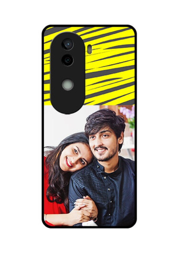 Vivo V40e 5G Custom Glass Phone CaseYellow Abstract Design