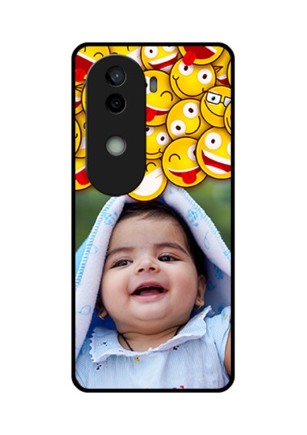 Vivo V40e 5G Custom Glass Phone CaseWith Smiley Emoji Design