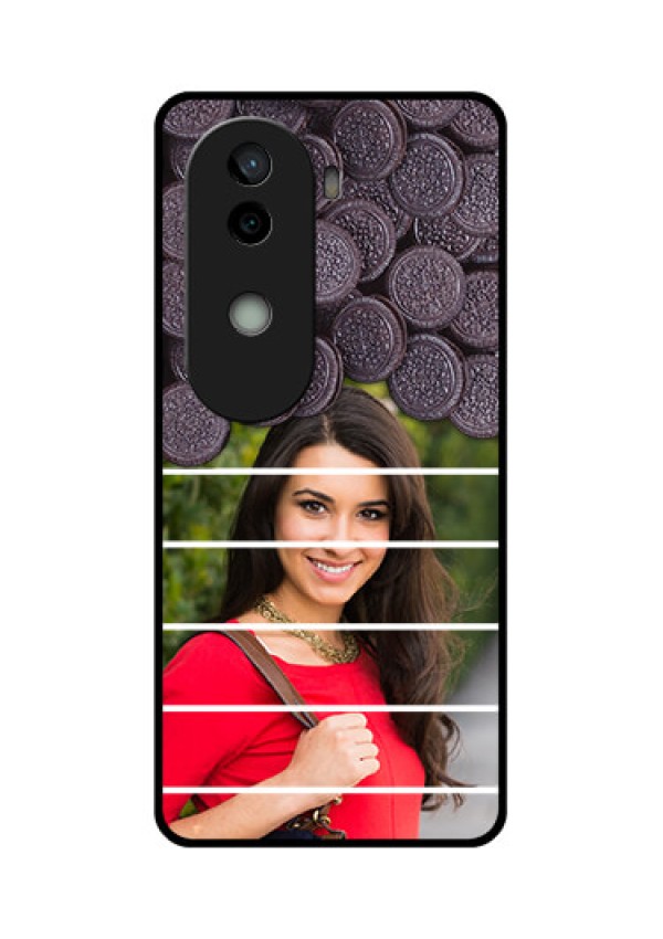 Vivo V40e 5G Custom Glass Phone CaseWith Oreo Biscuit Design