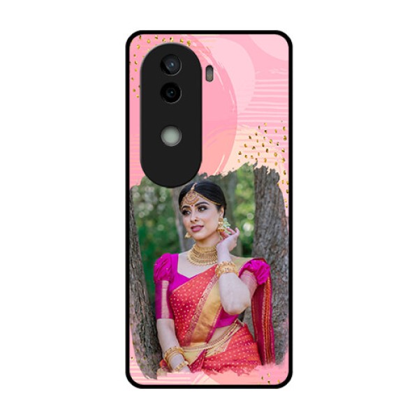 Vivo V40e 5G Custom Glass Phone CaseGold Glitter Splash Design