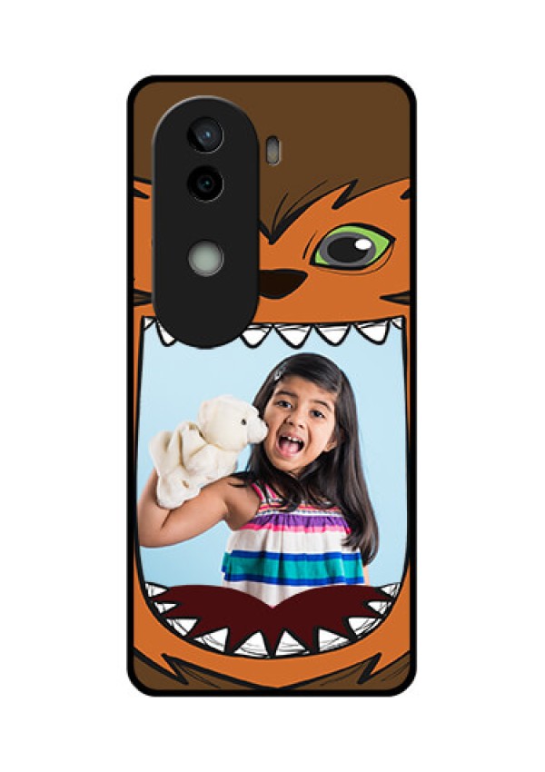 Vivo V40e 5G Custom Glass Phone CaseOwl Monster Back Case Design