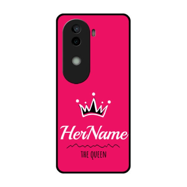 Vivo V40e 5G Custom Glass Phone CaseQueen With Name Design Vivo V40e 5G Custom Glass Phone CaseQueen With Name Design