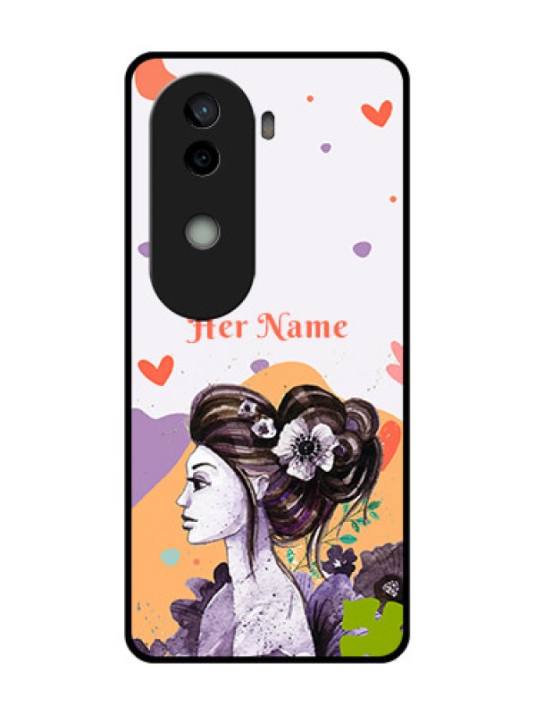 Custom Vivo V40e 5G Custom Glass Phone CaseWoman And Nature Design