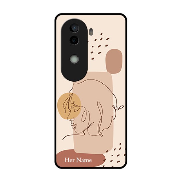 Vivo V40e 5G Custom Glass Phone CaseCalm Woman Line Art Design