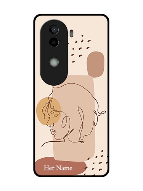 Custom Vivo V40e 5G Custom Glass Phone CaseCalm Woman Line Art Design