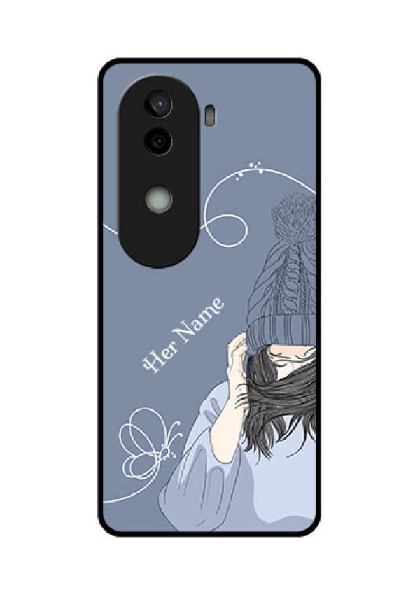 Vivo V40e 5G Custom Glass Phone CaseGirl In Winter Outfit Design