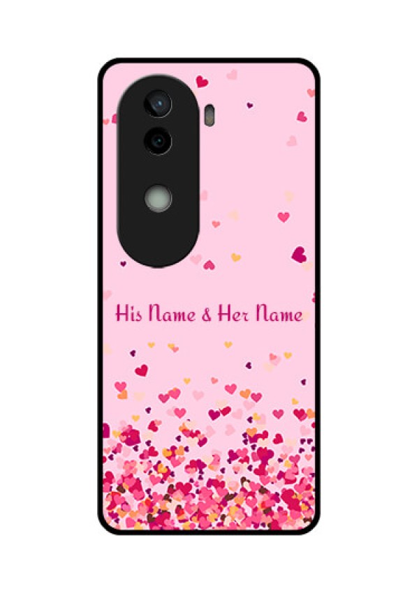 Vivo V40e 5G Custom Glass Phone CaseFloating Hearts Design