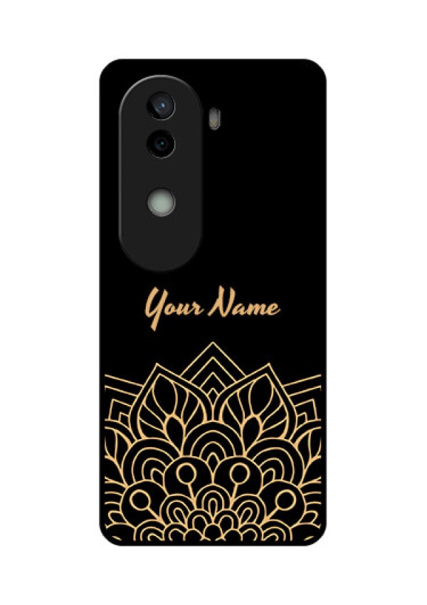 Vivo V40e 5G Custom Glass Phone CaseGolden Mandala Design