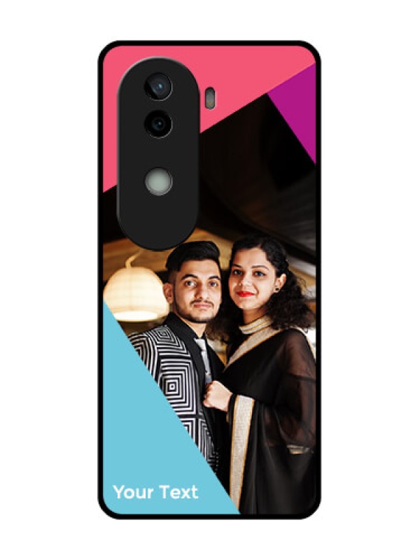 Custom Vivo V40e 5G Custom Glass Phone CaseStacked Triple Colour Design