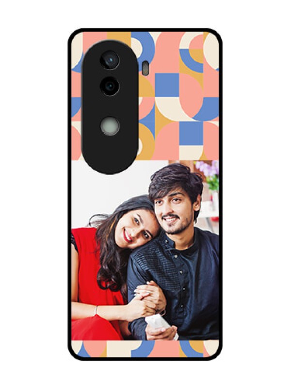 Custom Vivo V40e 5G Custom Glass Phone CaseSemi - Circle Maze Pattern Design