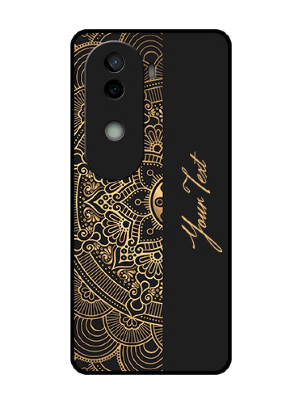 Custom Vivo V40e 5G Custom Glass Phone CaseMandala Art With Custom Text Design