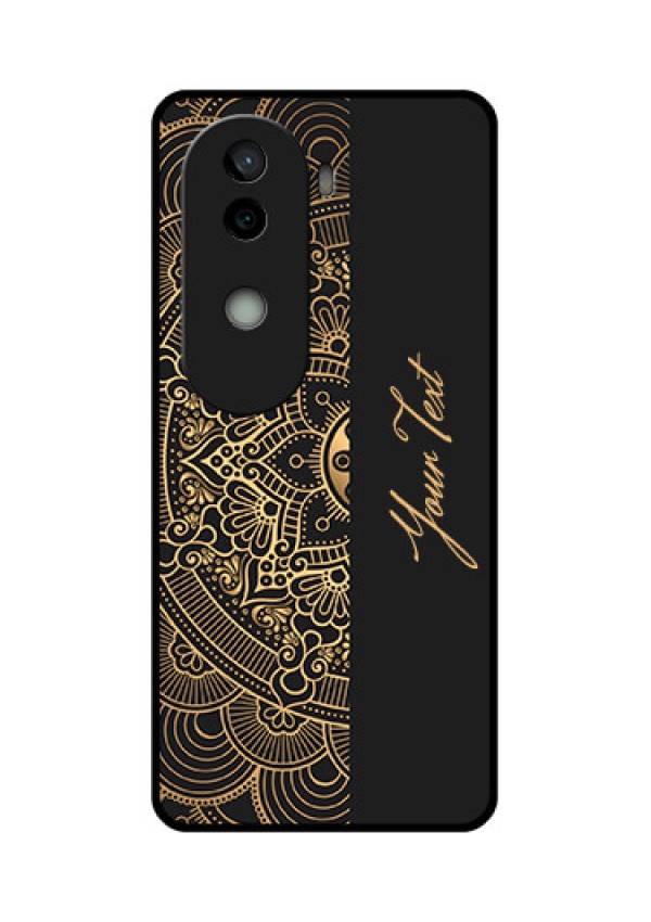 Vivo V40e 5G Custom Glass Phone CaseMandala Art With Custom Text Design