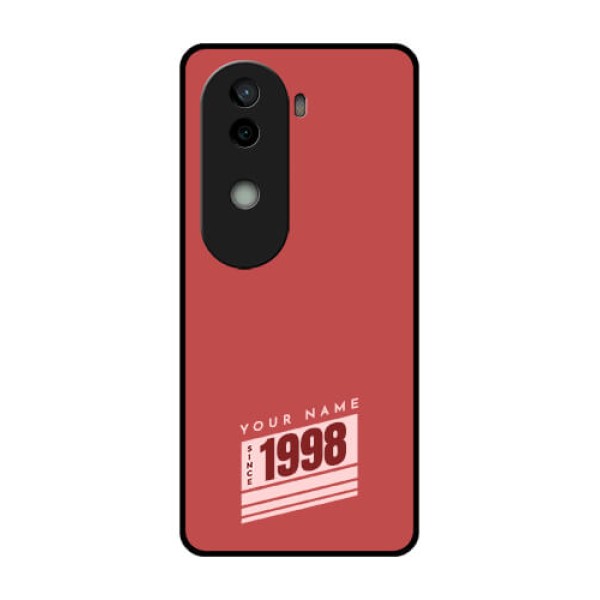 Vivo V40e 5G Custom Glass Phone CaseRed Custom Year Of Birth Design Vivo V40e 5G Custom Glass Phone CaseRed Custom Year Of Birth Design