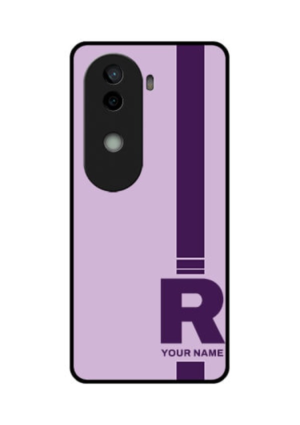 Vivo V40e 5G Custom Glass Phone CaseSimple Dual Tone Stripe With Name Design