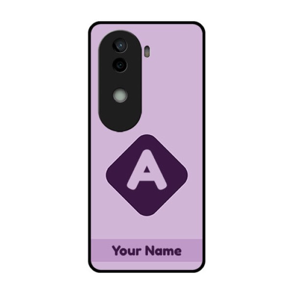 Vivo V40e 5G Custom Glass Phone CaseCustom Letter In Curved Badge Design Vivo V40e 5G Custom Glass Phone CaseCustom Letter In Curved Badge Design