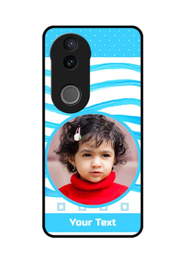 Vivo V50 5G Custom Glass Phone CaseSimple Blue Case Design
