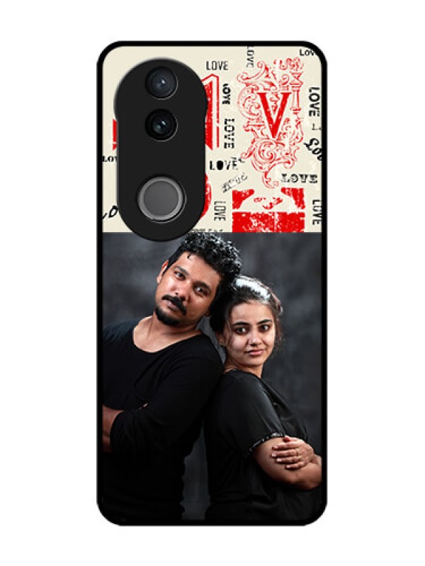 Custom Vivo V50 5G Custom Glass Phone CaseTrendy Love Design Case