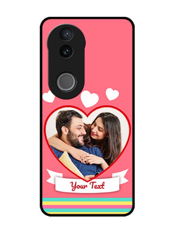 Custom Vivo V50 5G Custom Glass Phone CaseLove Shapes Doodle Design