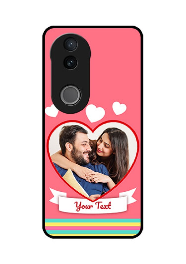 Vivo V50 5G Custom Glass Phone CaseLove Shapes Doodle Design