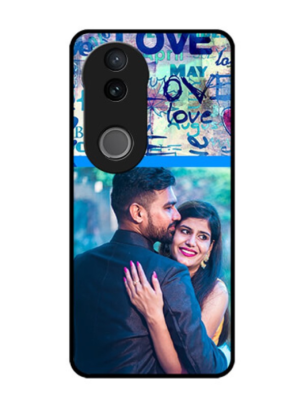 Custom Vivo V50 5G Custom Glass Phone CaseColorful Love Design