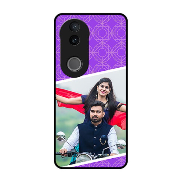 Vivo V50 5G Custom Glass Phone CaseViolet Color Pattern Design
