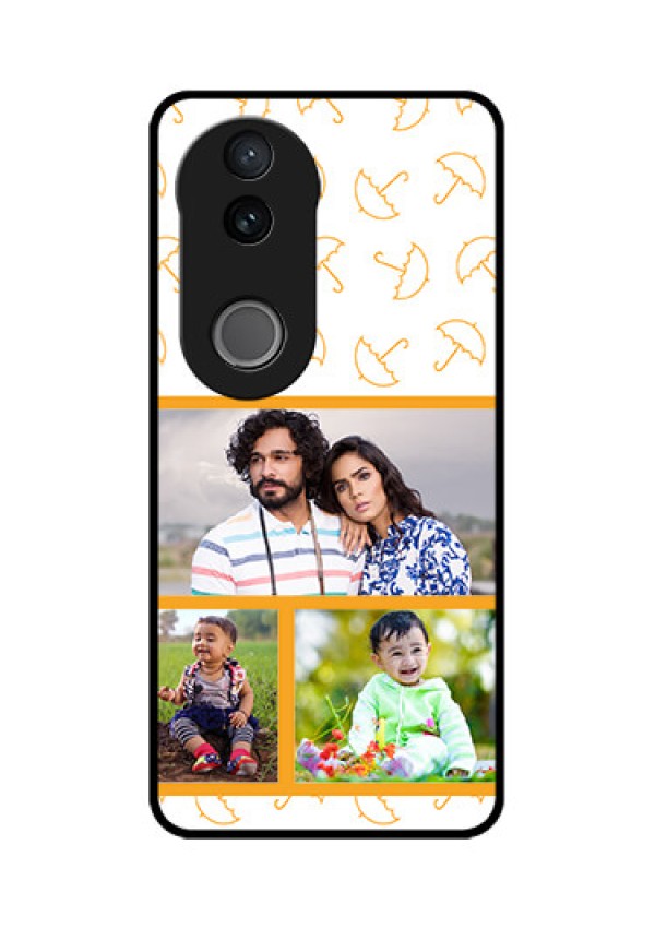 Vivo V50 5G Custom Glass Phone CaseYellow Pattern Design